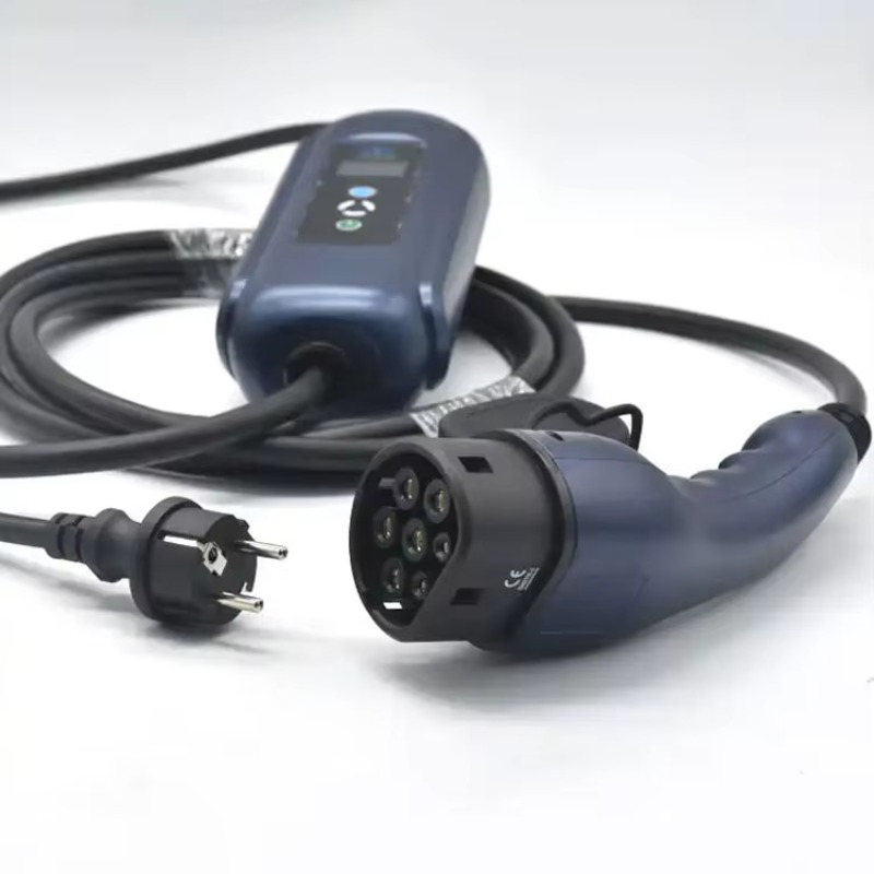 Type 2 Charger - Portable Electric Vehicle Blue Control Box