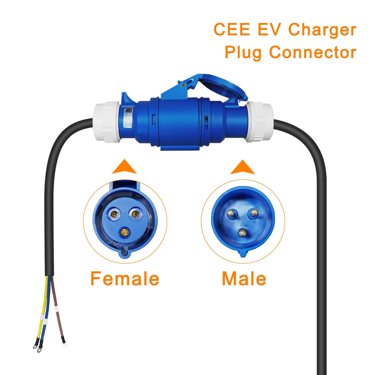 32A Blue CEE Socket to 16A EU  - Ev Charger Adapter review and price