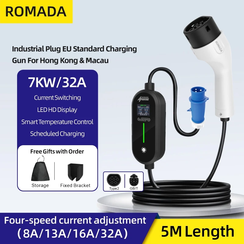 ROMADA 7KW 32A EV Portable Cha - Ev Charger Adapter review and price