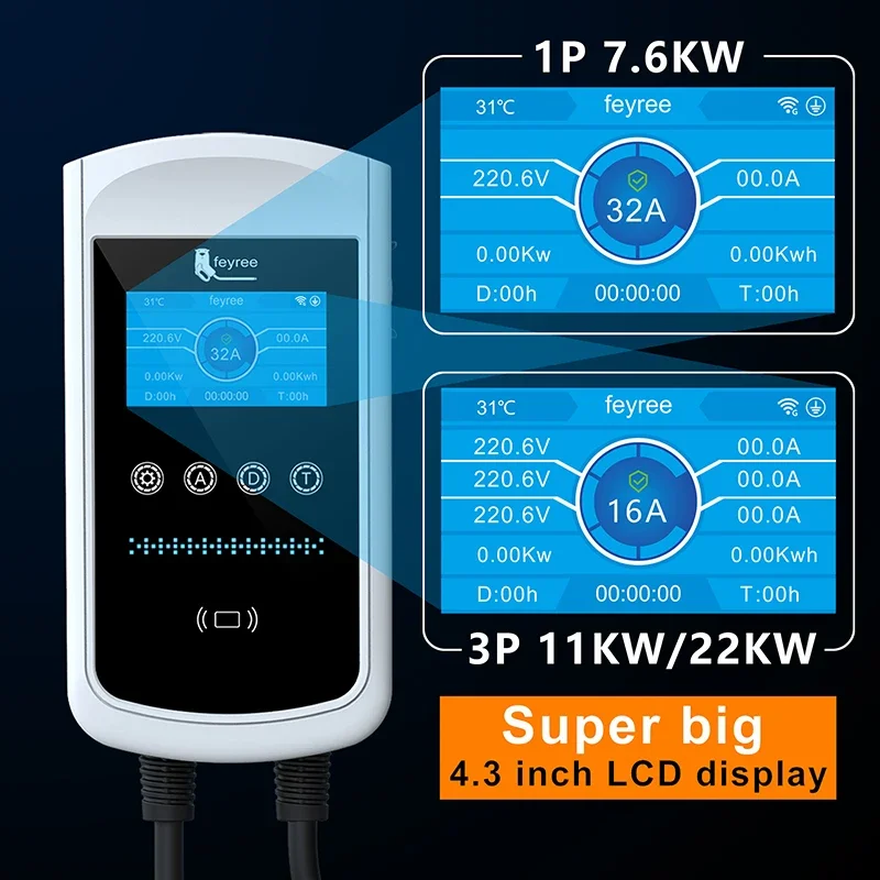 Feyree Type2 EV Charger 32A 7. - Home Ev Charger review and price